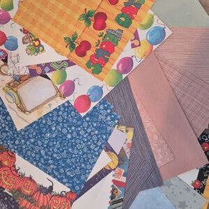 ASSORTED Patterned 8.5" X 11" Craft, Scrapbook, Card Making Paper, 58 Sheets